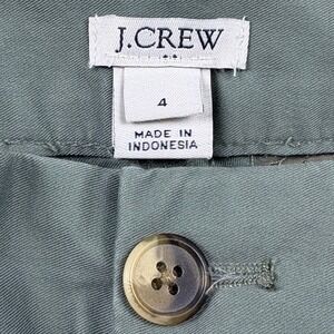 J.Crew Women 4 Green Chino Pants Minimalist Preppy Modern Smart Casual Work Chic